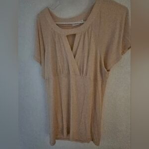 Women's Cream/ Yellow Cutout Top 2X. Never Worn
